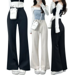 Женские широкие буткат-слэксы с потайной застёжкой и эластичной посадкой