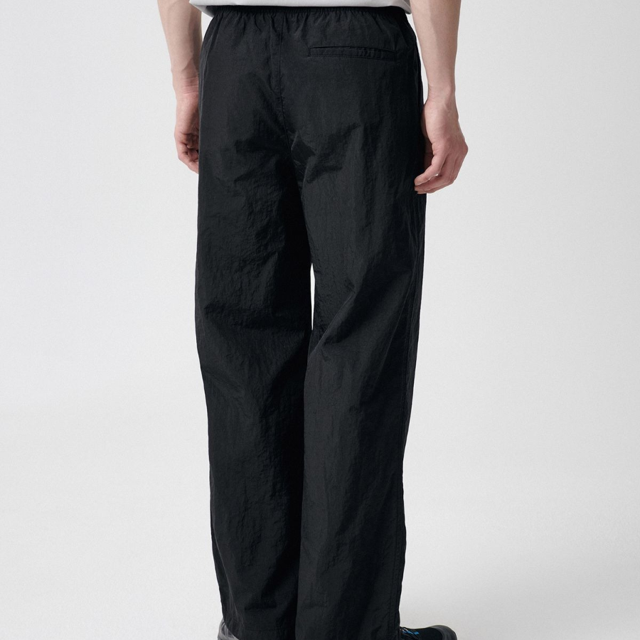 Nylon Wide String Pants [Black]
