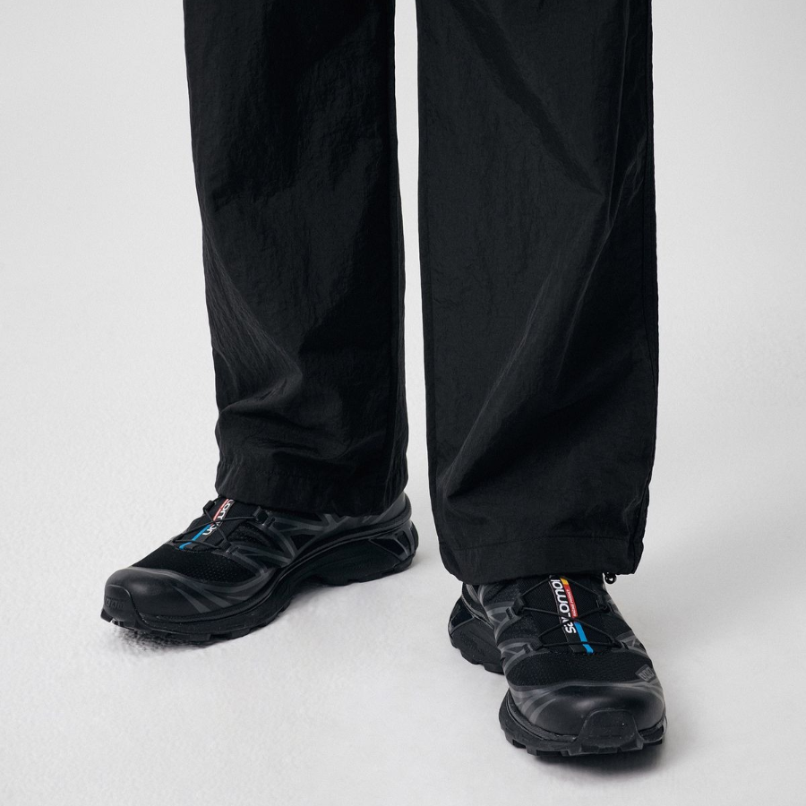Nylon Wide String Pants [Black]