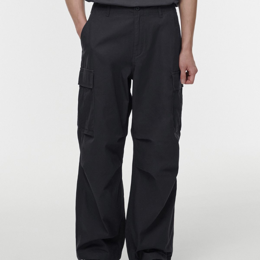 Cotton Parachute Cargo Pants [Dark Grey]
