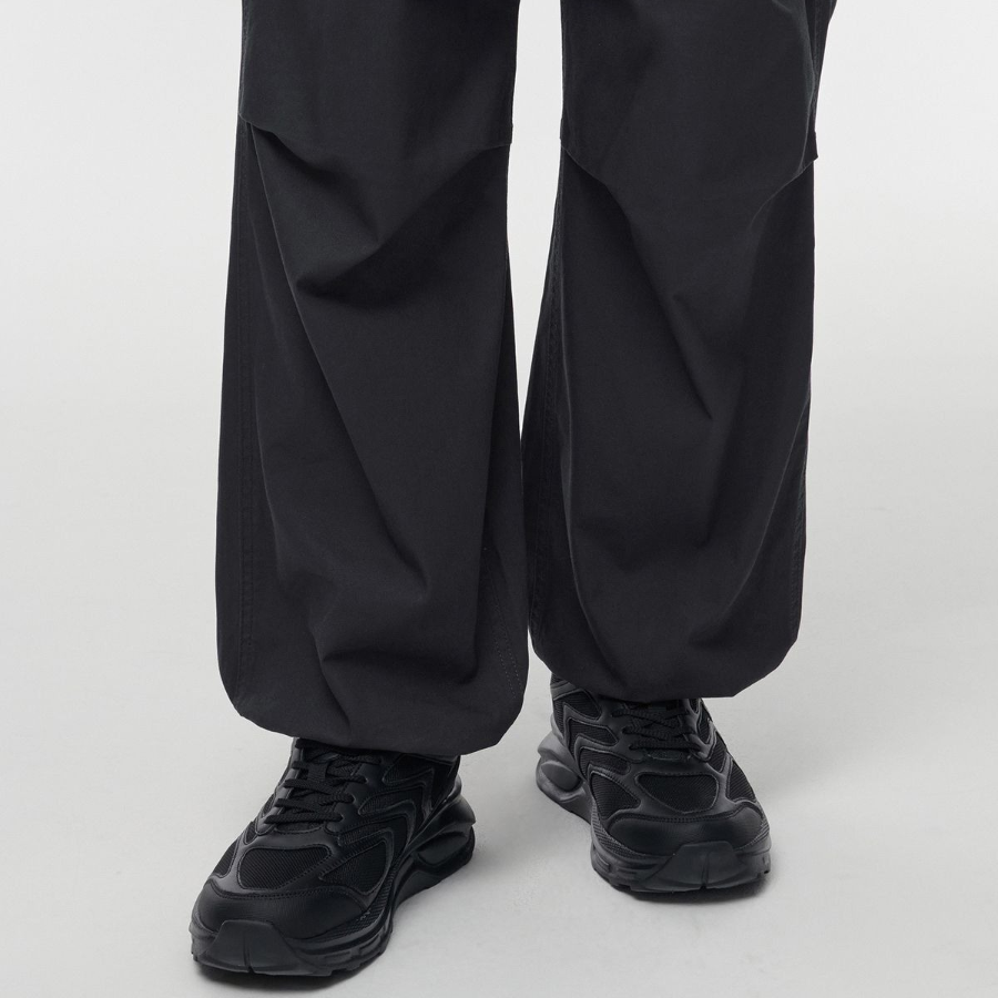Cotton Parachute Cargo Pants [Dark Grey]