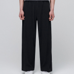 Pleated Wide Banding Pants [Black]