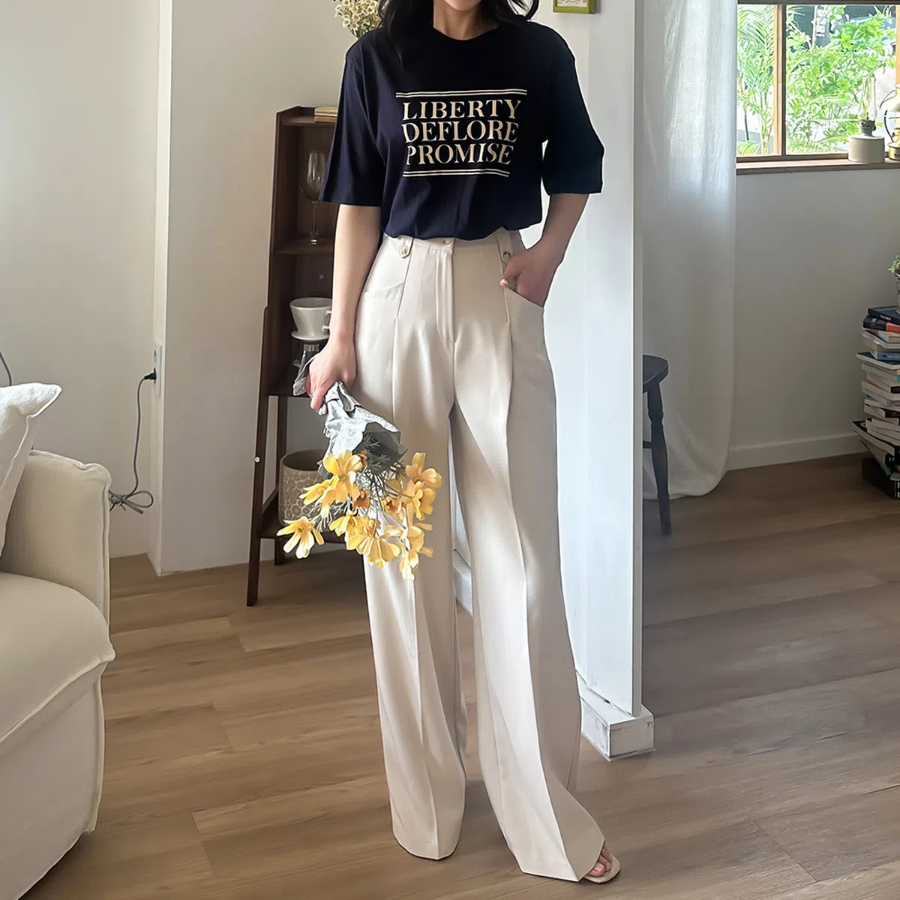 Panton Two-Pintuck Straight Slacks