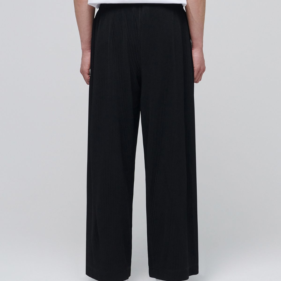 Pleated Wide Banding Pants [Black]