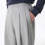 Two-Tuck Wide Lounge Sweat Pants [Medium Grey]