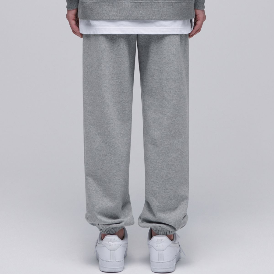 Pin Tuck Wide Sweat Pants [Medium Grey]