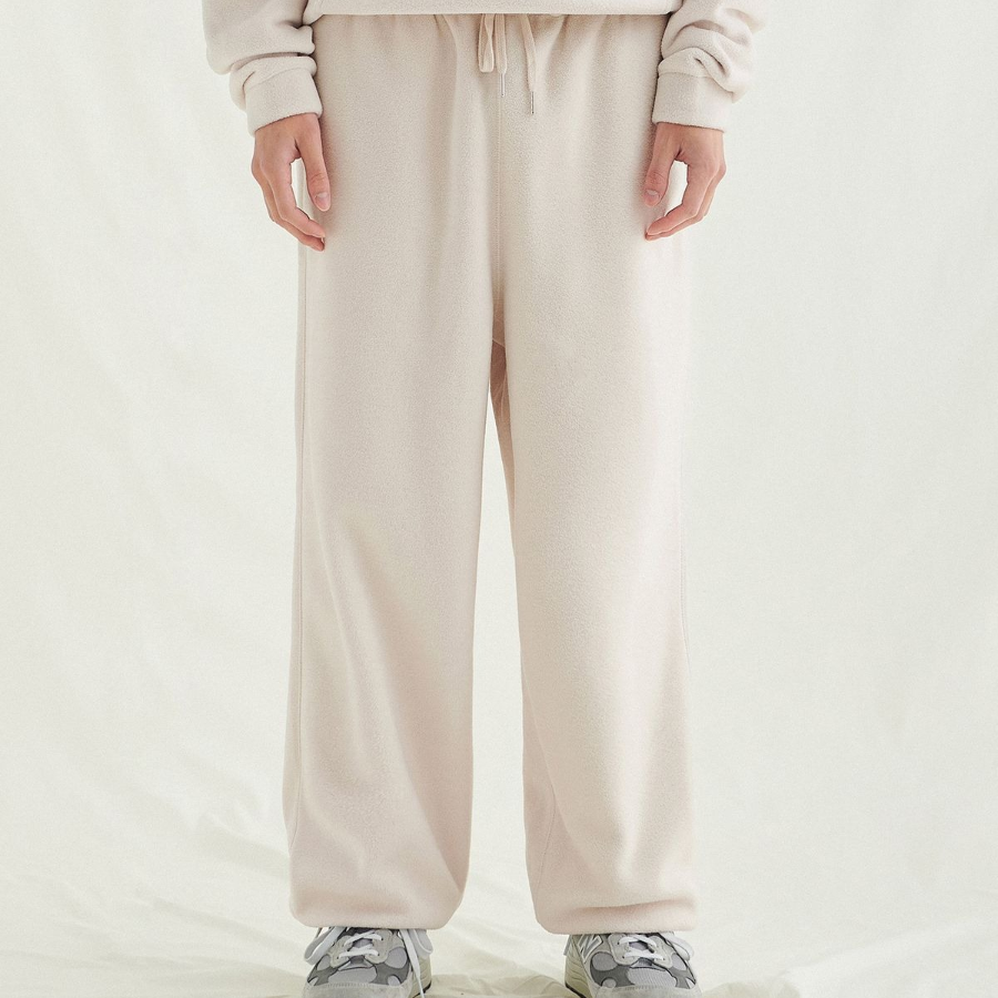 Loose Fit Fleece Lounge Sweat Pants [Ivory]