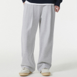 Double Knit Three-Tuck Wide Lounge Sweat Pants [Melange Light Grey]