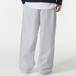 Double Knit Three-Tuck Wide Lounge Sweat Pants [Melange Light Grey]