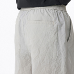 Nylon Crease One-Tuck Wide Banding Pants [Dusty Cream]