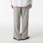Crape One-Tuck Wide Banding Pants [Light Warm Grey]