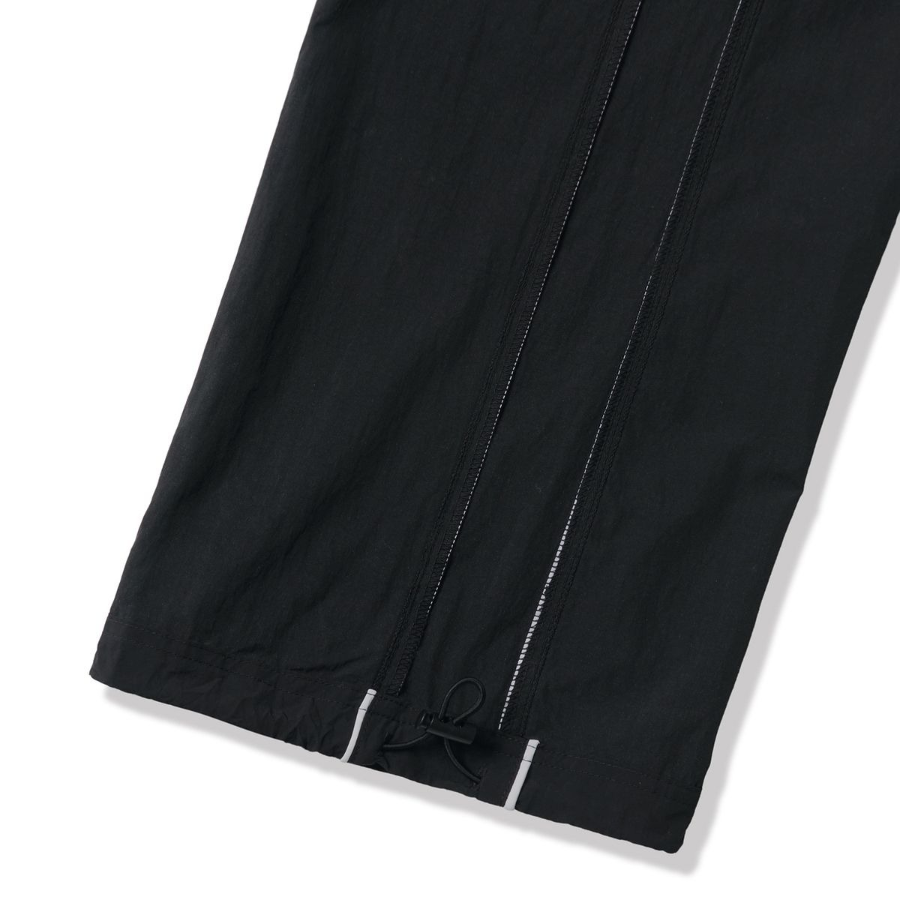 Piping Line Wide Track Pants [Black]