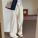 Свободный размер-Бежевый-Брюки