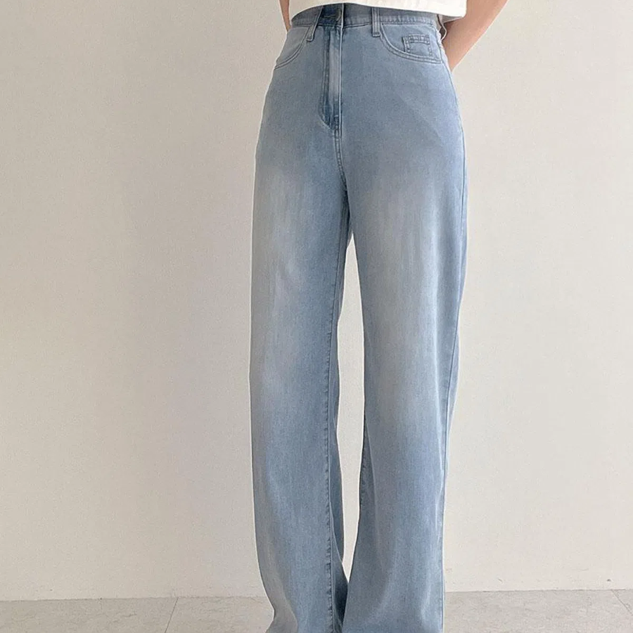 Летние wide-fit джинсы из тенсела с эффектом «шелковистости»