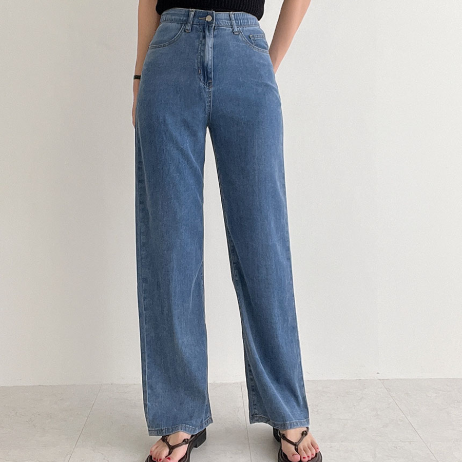 Летние wide-fit джинсы из тенсела с эффектом «шелковистости»