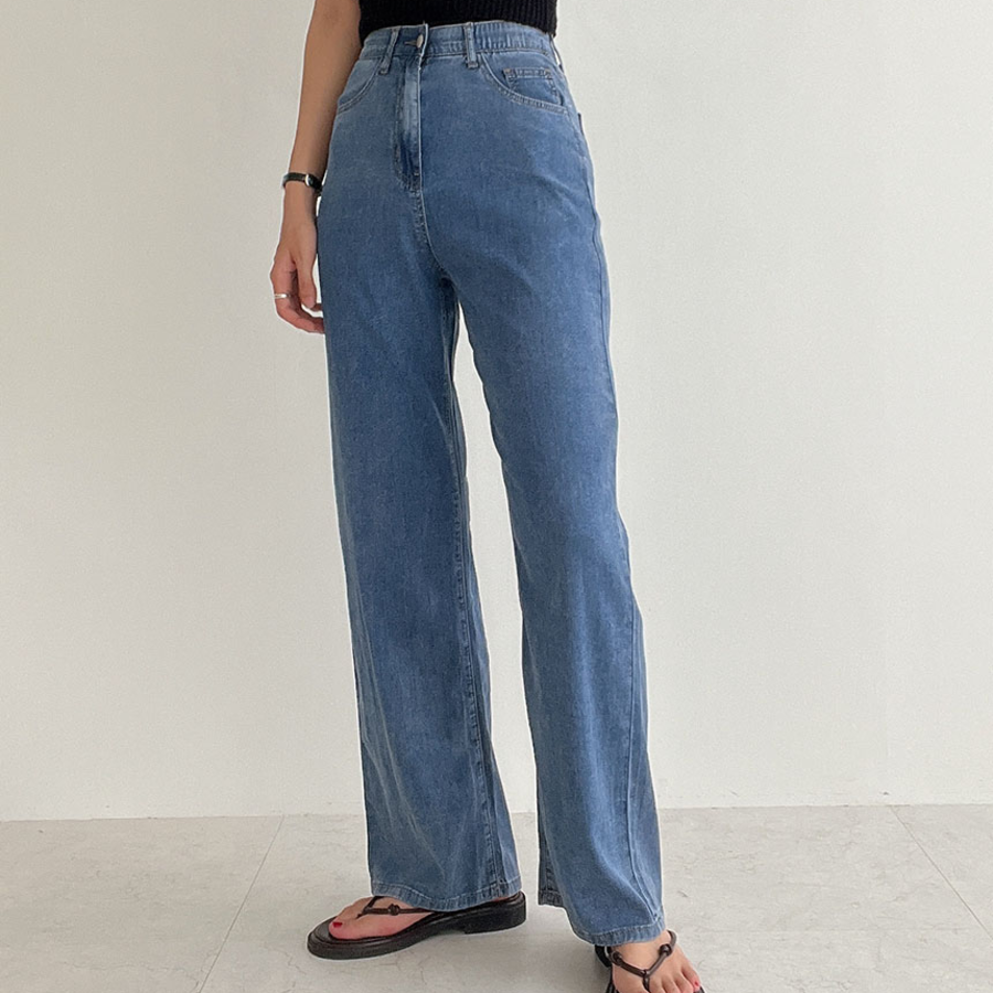 Летние wide-fit джинсы из тенсела с эффектом «шелковистости»