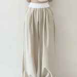 Свободный размер-Бежевый-Спортивные брюки