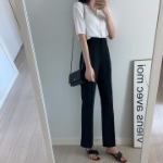 Summer Moz двубортные высокие эластичные слэксы