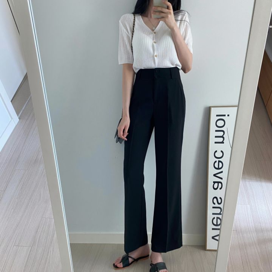 Summer Moz двубортные высокие эластичные слэксы