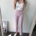 S-Розовый-Классические брюки