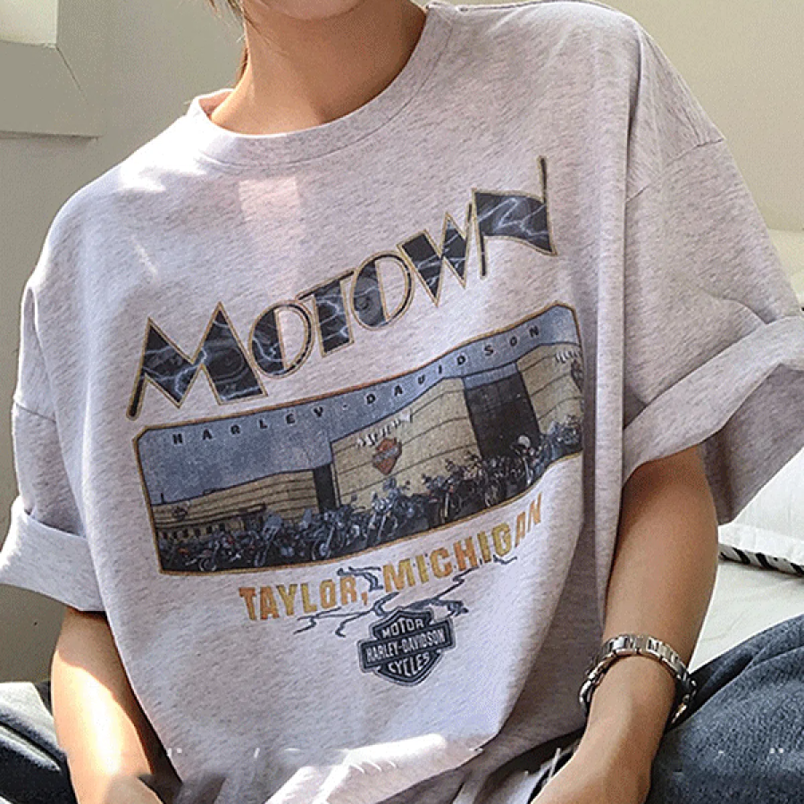 TANTAN Michigan Printing T-Shirt