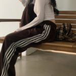 Свободный размер-Коричневый-Спортивные брюки