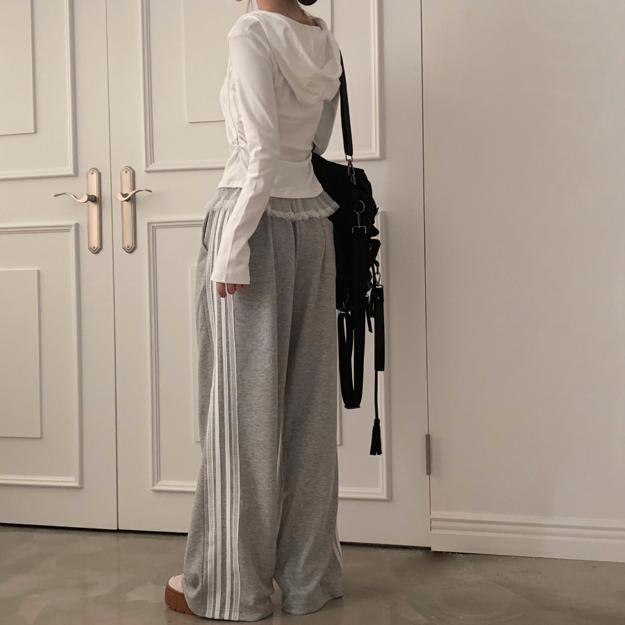 Лёгкие спортивные брюки с кружевной вставкой Wide Line Training Long Pants