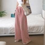 Лёгкие полосатые брюки из жатой ткани Gingham Stripe Wide Pants