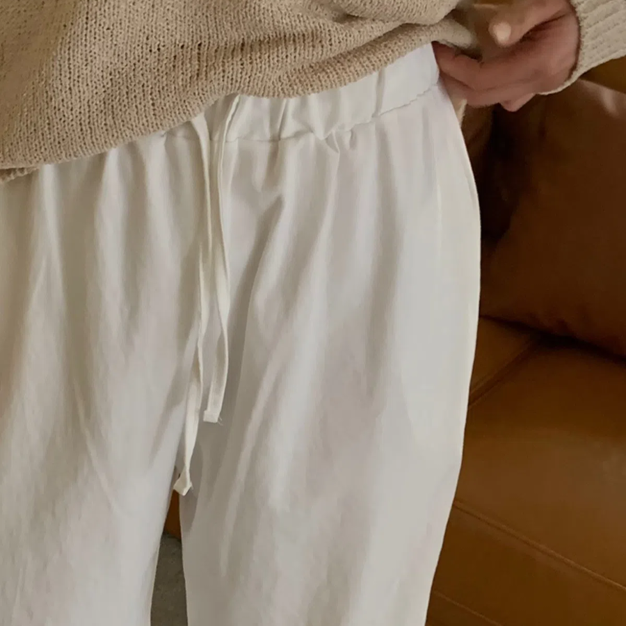 Базовые широкие хлопковые брюки на резинке Essential Wide Cotton Banding Pant