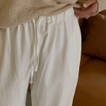 Базовые широкие хлопковые брюки на резинке Essential Wide Cotton Banding Pant