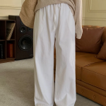 Базовые широкие хлопковые брюки на резинке Essential Wide Cotton Banding Pant