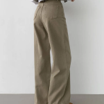 Длинные широкие хлопковые брюки с потайной резинкой в приглушённых тонах Mood Hidden Banding Long Wide Cotton Pants