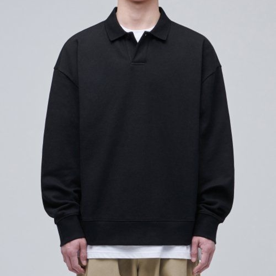 Musinsa Standard Oversized Collared Sweatshirt [Black]