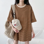 Wangboxy Oversized Color-Block Stripe T-Shirt