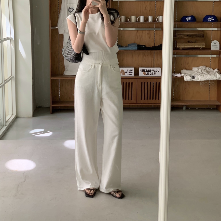 Длинные прямые широкие брюки из льна и хлопка Forum Long Wide Straight Linen Cotton Pants