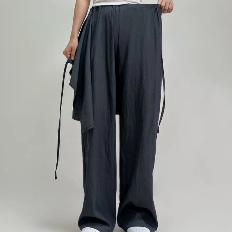 Лёгкие длинные брюки-юбка с эффектом обёртывания Walter Wrap Skirt Wide Pants