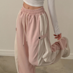 Тренировочные длинные брюки с боковыми кнопками и винтажными деталями Beerble Side Snap Bijo Button Long Wide Training Pants