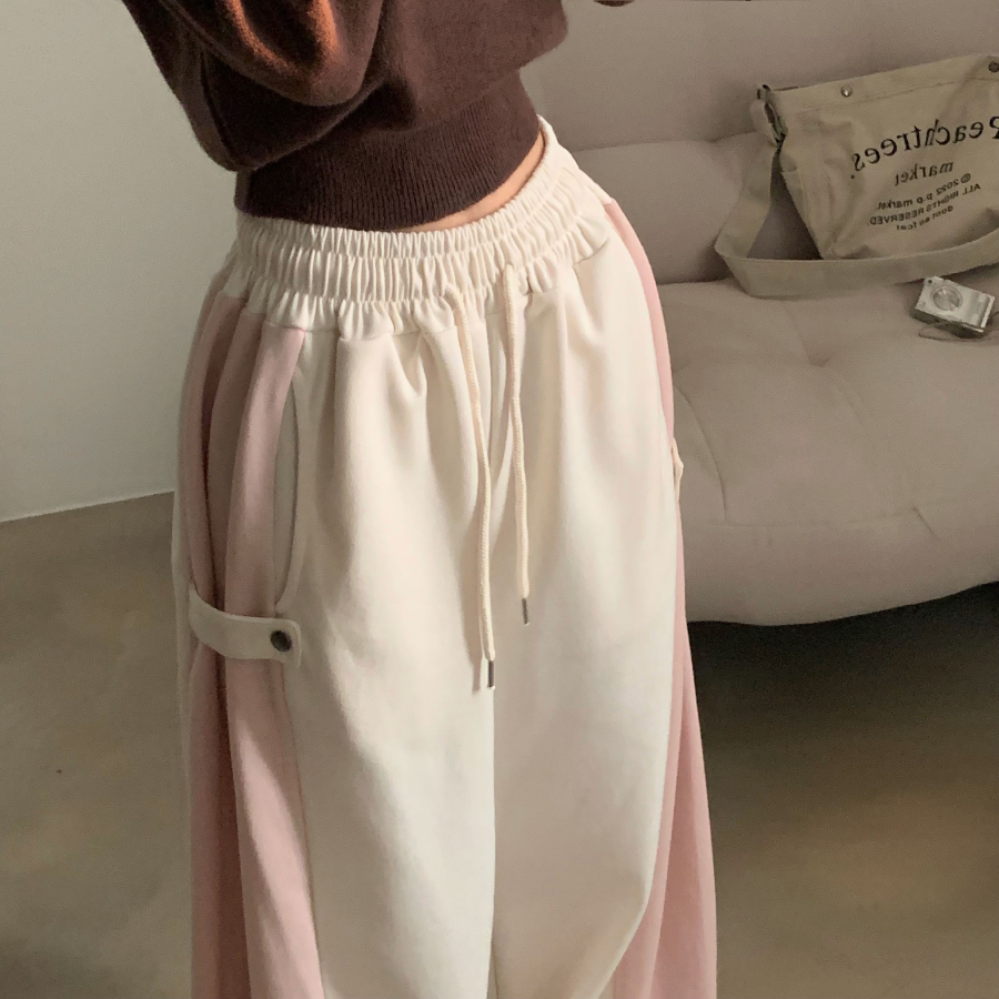 Тренировочные длинные брюки с боковыми кнопками и винтажными деталями Beerble Side Snap Bijo Button Long Wide Training Pants