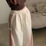 Свободный размер-Кремовый-Спортивные брюки