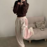 Тренировочные длинные брюки с боковыми кнопками и винтажными деталями Beerble Side Snap Bijo Button Long Wide Training Pants