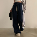 Свободный размер-Темно-синий-Спортивные брюки