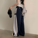 Тренировочные длинные брюки с боковыми кнопками и винтажными деталями Beerble Side Snap Bijo Button Long Wide Training Pants