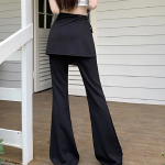 Брюки с расклешённым кроем и асимметричной юбкой-обёрткой Layered Wrap Skirt Bootcut Pants