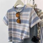 Свободный размер-Синий-Футболки