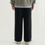 Wide One-Tuck Sweat Pants [Black]