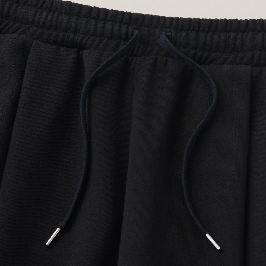 Wide One-Tuck Sweat Pants [Black]