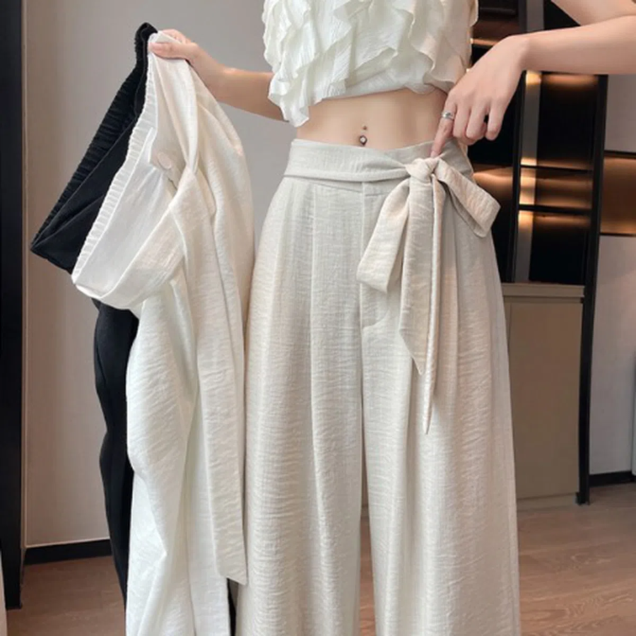 Лёгкие широкие брюки с эффектом длинных ног Coco Bun Pants