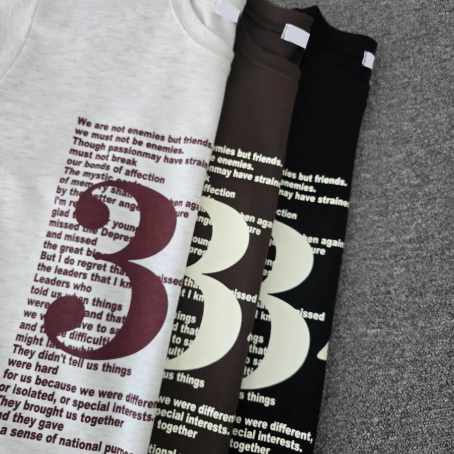 Loosefit 34 Lettering Boxy Short Sleeve T-Shirt