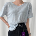 Свободный размер-Голубой-Футболки