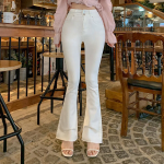 Удлинённые хлопковые брюки-расклешёнки Cheese Span Long Bootcut Pants